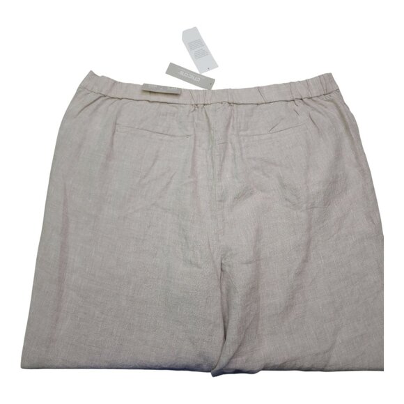 Chicos Natural Linen Slim Leg Pants Beige 3.5R Mid-Rise Tapered Ankle 26" Inseam - Picture 10 of 16